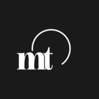 mt logotipo iniciais monograma com circular linhas, minimalista e limpar \ limpo logotipo projeto, simples mas elegante estilo vetor
