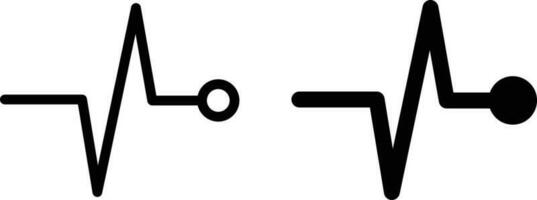 batimento cardiaco ícone conjunto dentro dois estilos . cardiograma ícone . pulso ícone vetor