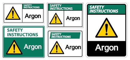 símbolo de argônio de instruções de segurança vetor