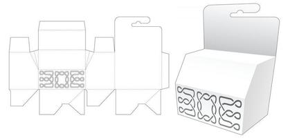caixa chanfrada suspensa com modelo de corte estampado padrão vetor
