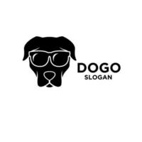 dogo argentino cabeça de cachorro vetor logotipo ícone ilustração design