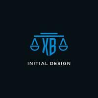 xb monograma inicial logotipo com balanças do justiça ícone Projeto inspiração vetor