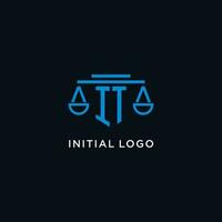 isto monograma inicial logotipo com balanças do justiça ícone Projeto inspiração vetor