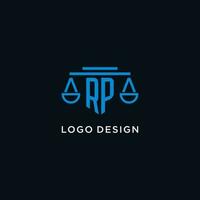 rp monograma inicial logotipo com balanças do justiça ícone Projeto inspiração vetor