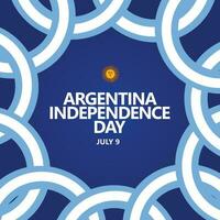 Argentina independência dia vetor modelo com fita bandeiras. sul americano país público feriado célebre anualmente em Julho 9.