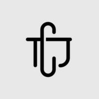 tcj monograma vetor logotipo. logotipo fez a partir de três cartas. logotipo para empresa, marca, produtos, negócios, e organização.
