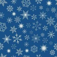 vetor desatado padronizar do branco flocos de neve em uma azul fundo. inverno ilustração para decoração tecidos, têxteis, papel, impressão, roupas, convites, presentes, etc