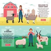 ilustração vetorial de banners planas de criação de ovelhas