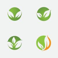 logotipo de ícone de vetor de elemento ecológico de folha verde