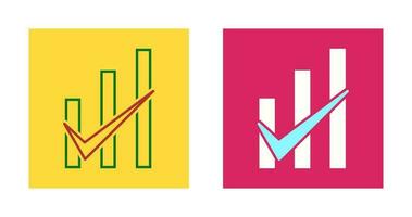 ícone de vetor de gráfico de barras verificado