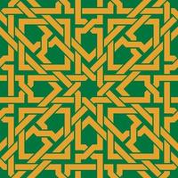 padrão sem emenda com ornamento celta dourado sobre fundo verde vetor