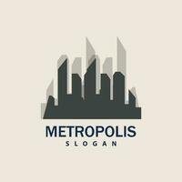 paisagem urbana logotipo, metrópole Horizonte projeto, cidade construção vetor, ícone símbolo ilustração vetor