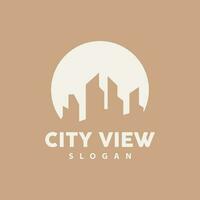 paisagem urbana logotipo, metrópole Horizonte projeto, cidade construção vetor, ícone símbolo ilustração vetor