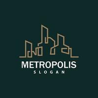 paisagem urbana logotipo, metrópole Horizonte projeto, cidade construção vetor, ícone símbolo ilustração vetor