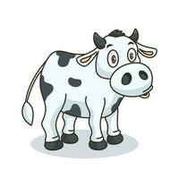 uma vetor ilustração do fofa vaca desenho animado