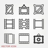 conjunto de ícones de quadro vetor