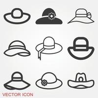 conjunto de ícones de chapéu vetor