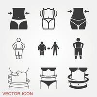 conjunto de ícones de perda de peso vetor