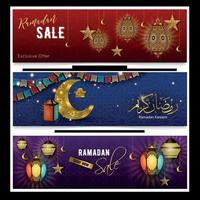 ilustração em vetor ramadan kareem banners realistas