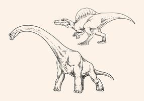 Dinossauro de desenho de mão vetor