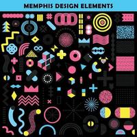 ilustração vetorial conjunto de elementos de design de memphis vetor