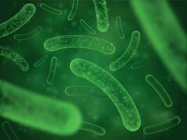 bactérias biológico conceito. micro probiótico lactobacillus verde científico abstrato fundo vetor