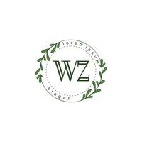 wz inicial beleza floral logotipo modelo vetor