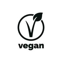 vegano ícone logotipo isolado em branco fundo vetor