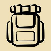 ícone mochila. acampamento e aventura elementos. ícones dentro mão desenhado estilo. Boa para impressões, cartazes, logotipo, anúncio, infográficos, etc. vetor