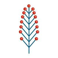 simples minimalista azul verde ramo com vermelho bagas. floral coleção do elegante plantas para sazonal decoração . estilizado ícones do botânica. estoque vetor ilustração dentro plano estilo