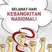 desenho de banner quadrado do Despertar Nacional da Indonésia vetor