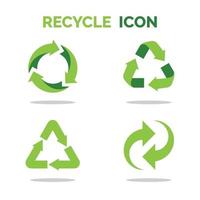 reciclar coleção de conjunto de ícones vetor