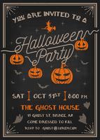 Cartão de convite de festa de tipografia Halloween vetor