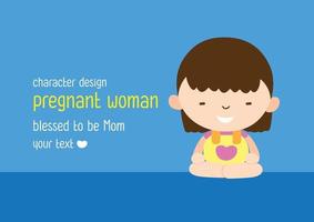 mulher grávida personagem vector design feliz mãe