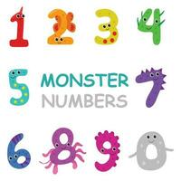 uma vetor ilustração do conjunto do monstro números para crianças