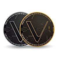 criptomoeda ouro e prata vechain vetor