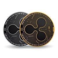 ondulação criptomoeda ouro e prata vetor