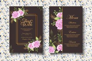 modelo de convite de casamento floral elegante