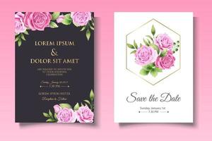 modelo de convite de casamento floral elegante
