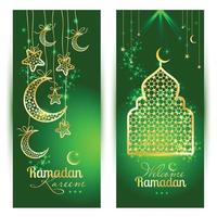 cartão comemorativo ramadan kareem decorado vetor