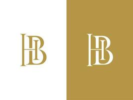 Prêmio vetor carta hb logotipo com coroa vetor, lindo logótipo Projeto para luxo companhia branding. elegante identidade Projeto dentro ouro cor.