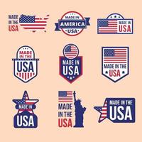 coleção de logotipos made in USA vetor