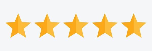 ícone de avaliação de cinco estrelas