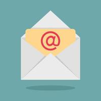 ícone de e-mail em design plano vetor