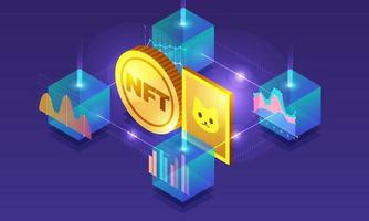 ilustrações vetoriais de token não fungíveis nft vetor