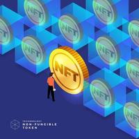 ilustrações vetoriais de token não fungíveis nft vetor