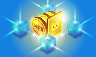 ilustrações vetoriais de token não fungíveis nft vetor