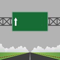 estrada rodovia sinaliza quadro verde na estrada vetor