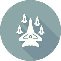 ícone de vetor de míssil caindo de avião