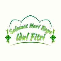 saudações para idul fitr green vetor